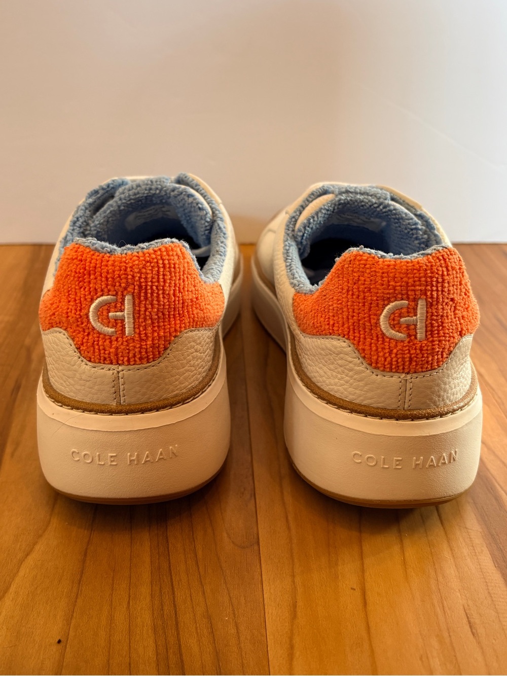 Cole Haan White Sneakers with Blue and Orange Accents - Picture 6 of 8